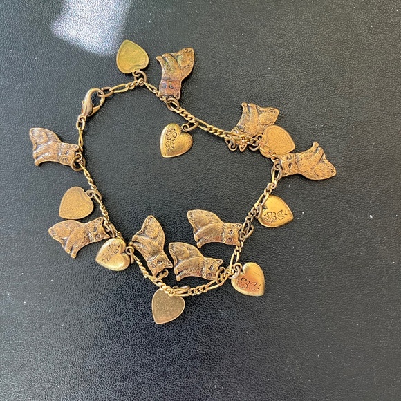 Cat Bracelet with Multiple Charms -Gold Tone - Picture 2 of 4